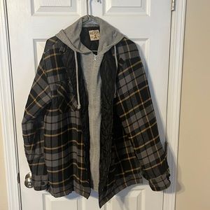 Redhead Flannel Coat - Zipper and Button-Up with Hood